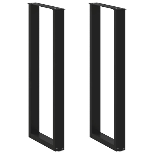 Nohy Barového Stolu Ve Tvaru U, 2 Ks, Černé, 50 X (110-111) Cm, Ocel
