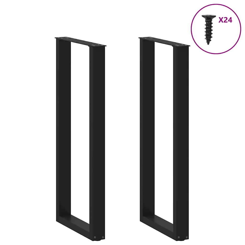 Nohy Barového Stolu Ve Tvaru U, 2 Ks, Černé, 50 X (110-111) Cm, Ocel
