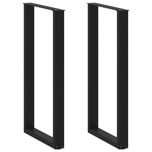 Nohy Barového Stolu Ve Tvaru U, 2 Ks, Černé, 60 X (110-111) Cm, Ocel