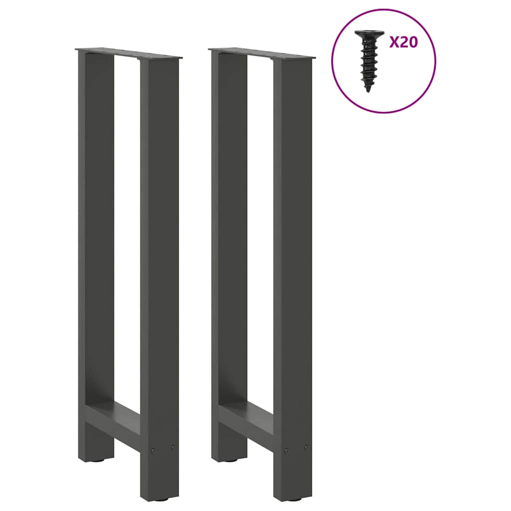 Nohy K Barovému Stolu Antracitové 2 Ks 40 X (100-101) Cm Ocelové