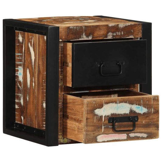 Noční Skříňka Multicolour 40X35X40 Cm Masivní Dřevo Reclaimed