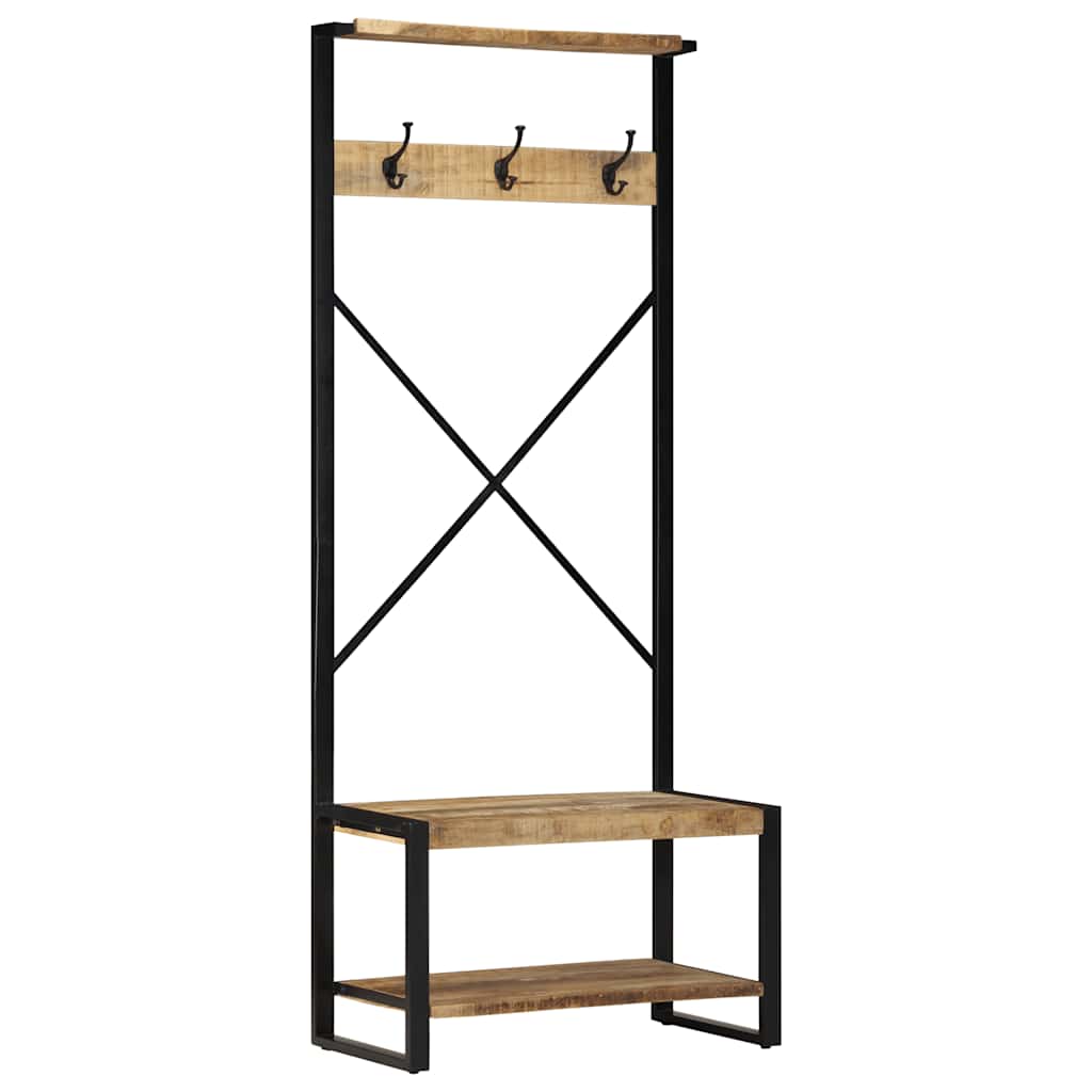 Věšák Na Oblečení 80X40X190 Cm Masivní Hrubé Dřevo Mango