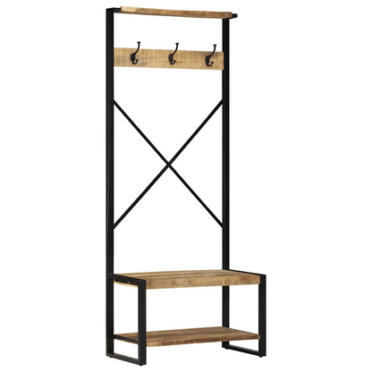 Věšák Na Oblečení 80X40X190 Cm Masivní Hrubé Dřevo Mango