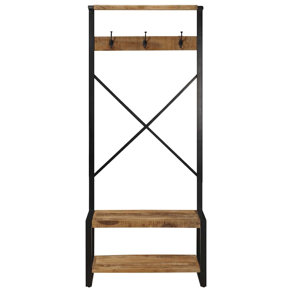 Věšák Na Oblečení 80X40X190 Cm Masivní Hrubé Dřevo Mango