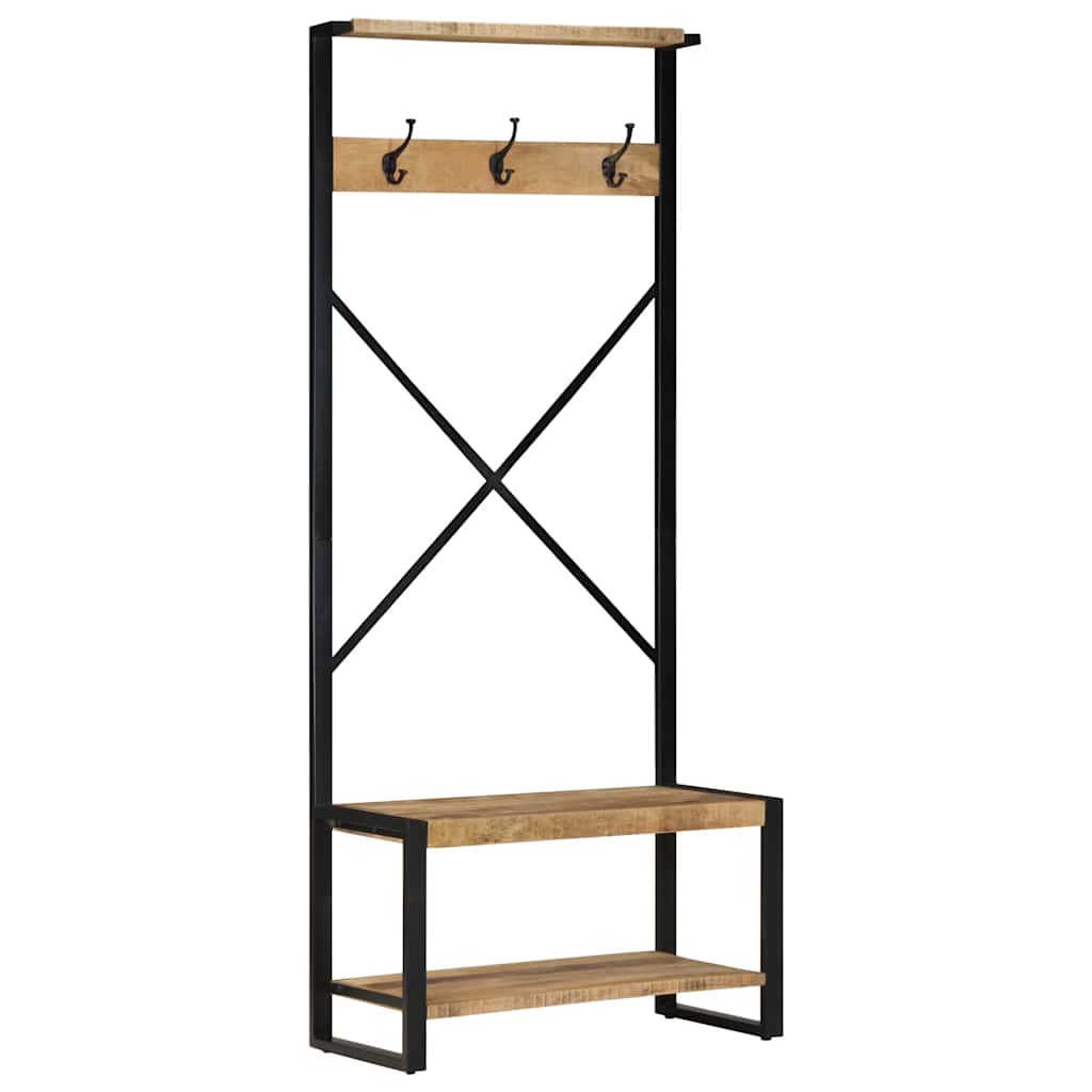 Věšák Na Oblečení 80X40X190 Cm Masivní Hrubé Dřevo Mango