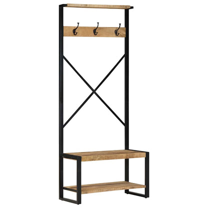 Věšák Na Oblečení 80X40X190 Cm Masivní Hrubé Dřevo Mango