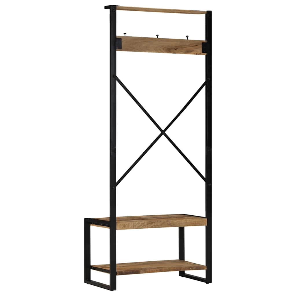 Věšák Na Oblečení 80X40X190 Cm Masivní Hrubé Dřevo Mango