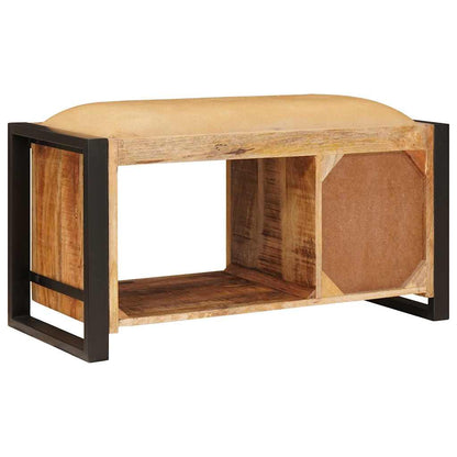 Úložná Lavice Hnědá 80 X 35 X 40 Cm Masivní Magnovníkové Dřevo