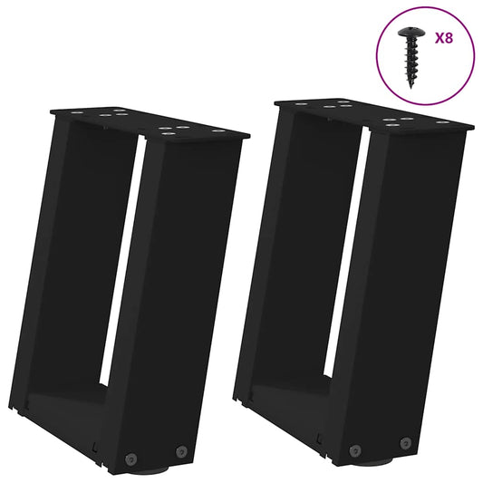 Nohy Konferenčního Stolku Ve Tvaru U, 2 Ks, Černé, , Ocel