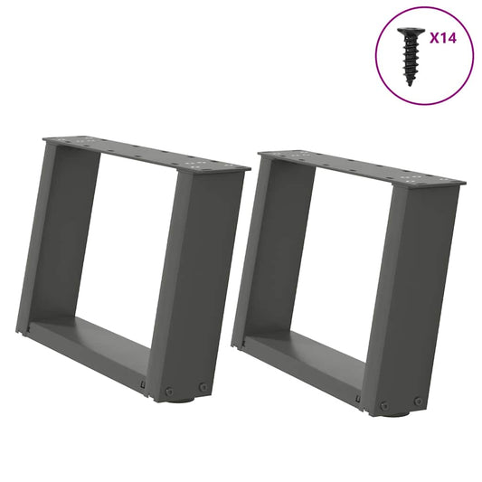 Nohy Konferenčního Stolku Ve Tvaru U 2 Ks Antracitové 40 X (30-31) Cm Ocelové