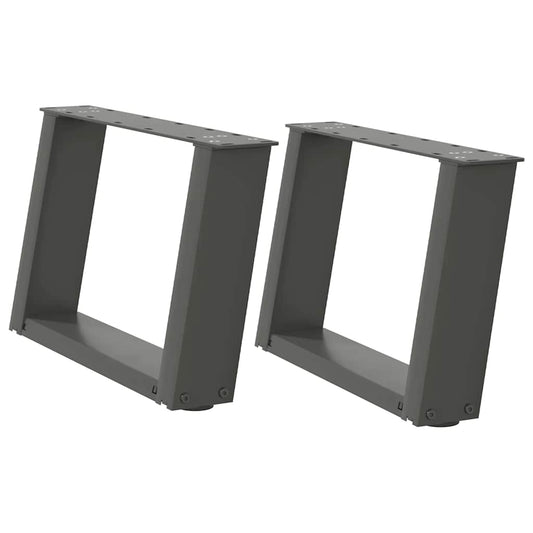 Nohy Konferenčního Stolku Ve Tvaru U 2 Ks Antracitové 40 X (30-31) Cm Ocelové