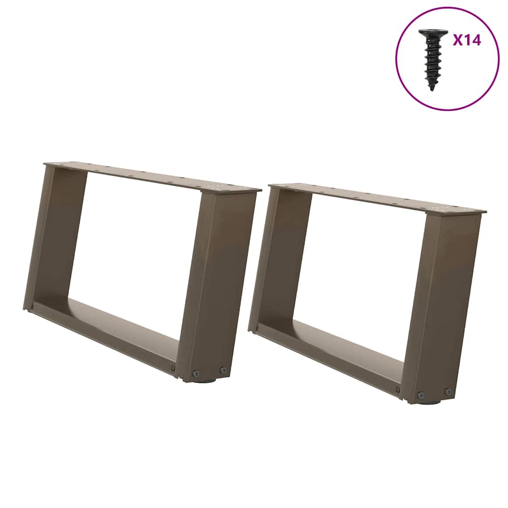 Nohy Konferenčního Stolku Ve Tvaru U, 2 Ks, Přírodní Ocel, 70 X (30-31) Cm, Ocel
