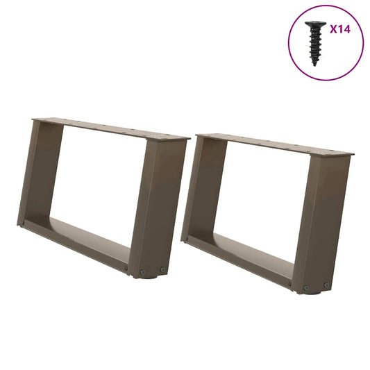 Nohy Konferenčního Stolku Ve Tvaru U, 2 Ks, Přírodní Ocel, 70 X (30-31) Cm, Ocel
