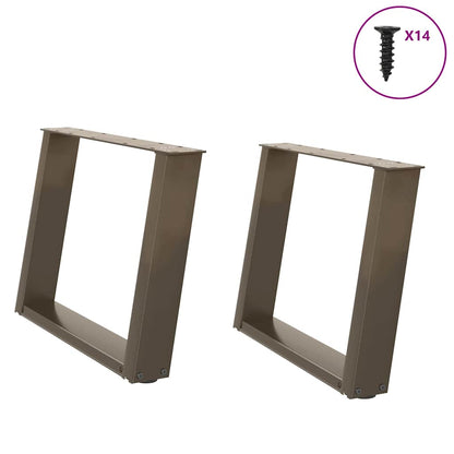 Nohy Konferenčního Stolku Ve Tvaru U, 2 Ks, Přírodní Ocel, 70 X (42-43) Cm, Ocel