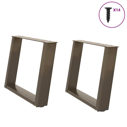 Nohy Konferenčního Stolku Ve Tvaru U, 2 Ks, Přírodní Ocel, 70 X (42-43) Cm, Ocel