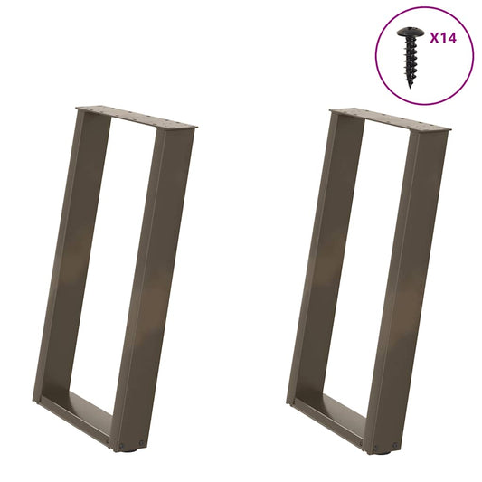 Nohy K Jídelnímu Stolu Ve Tvaru U, 2 Ks, Přírodní Ocel, 50 X (72-73) Cm, Ocel