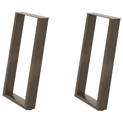 Nohy K Jídelnímu Stolu Ve Tvaru U, 2 Ks, Přírodní Ocel, 50 X (72-73) Cm, Ocel