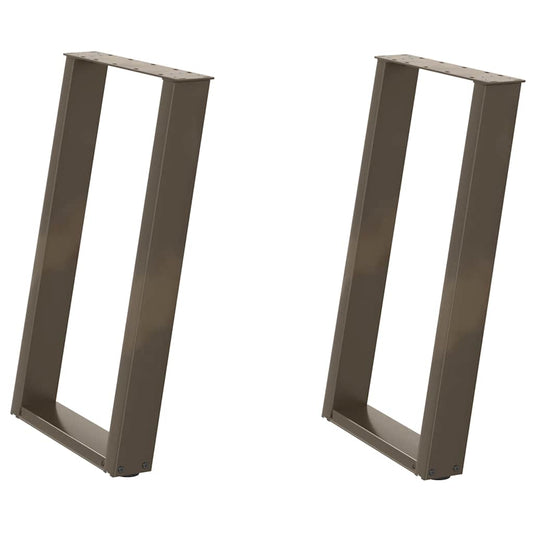 Nohy K Jídelnímu Stolu Ve Tvaru U, 2 Ks, Přírodní Ocel, 50 X (72-73) Cm, Ocel