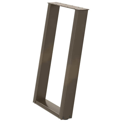 Nohy K Jídelnímu Stolu Ve Tvaru U, 2 Ks, Přírodní Ocel, 50 X (72-73) Cm, Ocel