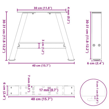 Nohy Konferenčního Stolku Ve Tvaru A, 2 Ks, Bílé, 40 X (30-31) Cm, Ocel