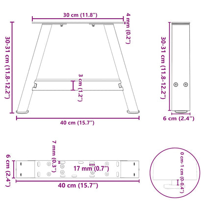 Nohy Konferenčního Stolku Ve Tvaru A, 2 Ks, 40 X (30-31) Cm, Ocel