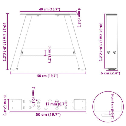 Nohy Konferenčního Stolku Ve Tvaru A, 2 Ks, Bílé, 50 X (30-31) Cm, Ocel