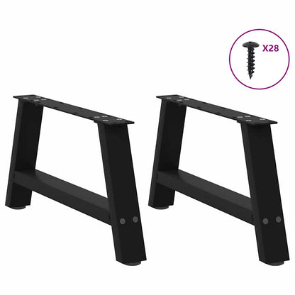 Nohy Konferenčního Stolku Ve Tvaru A, 2 Ks, Černé, 70 X (30-31) Cm, Ocel