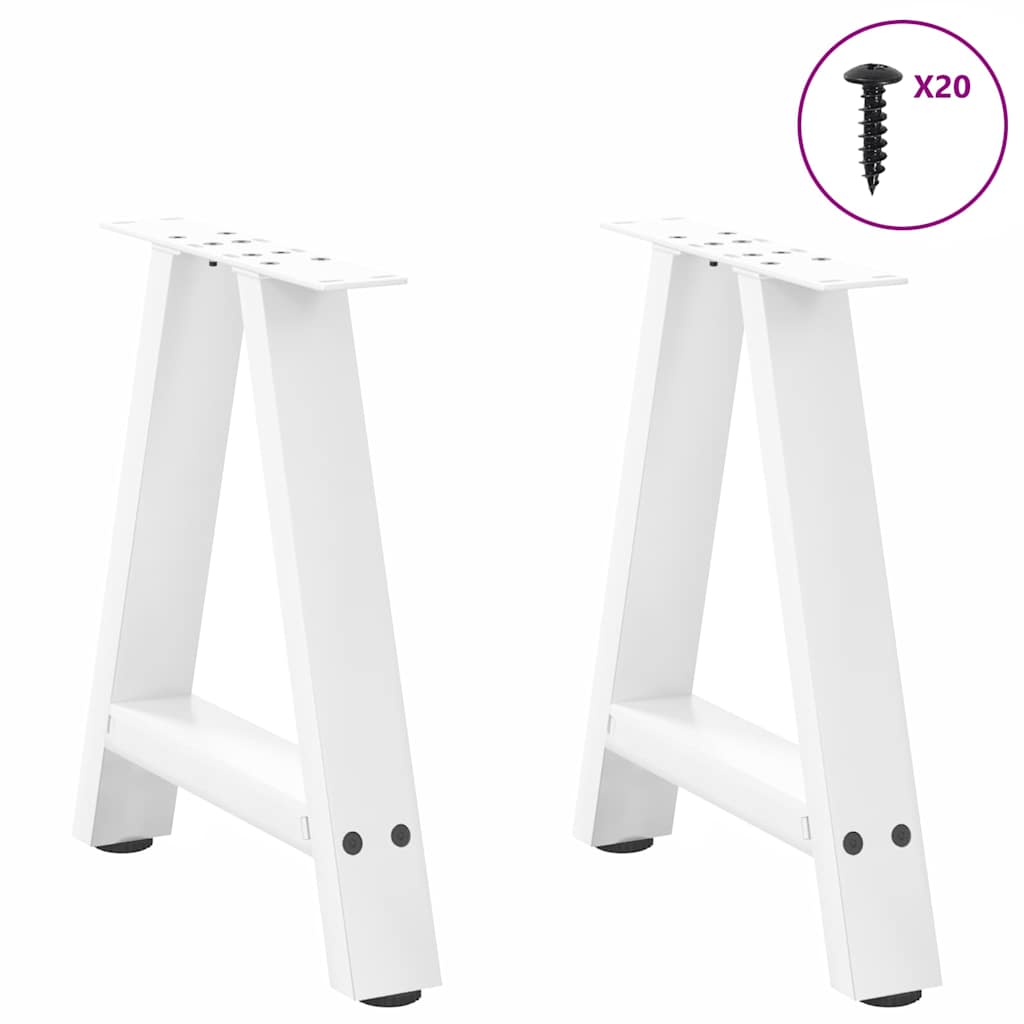 Nohy Konferenčního Stolku Ve Tvaru A, 2 Ks, Bílé, 50 X (42-43) Cm, Ocel