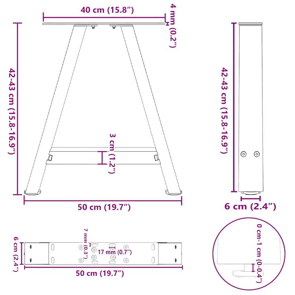 Nohy Konferenčního Stolku Ve Tvaru A, 2 Ks, Bílé, 50 X (42-43) Cm, Ocel