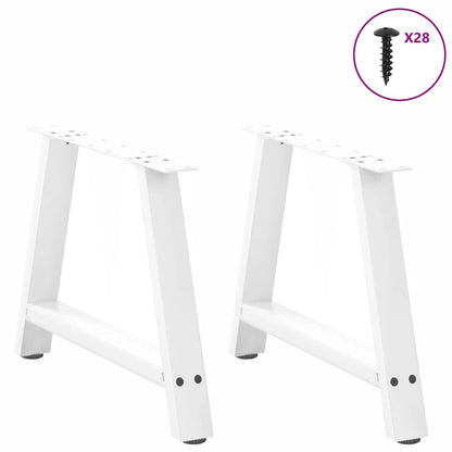 Nohy Konferenčního Stolku Ve Tvaru A, 2 Ks, Bílé, 60 X (42-43) Cm, Ocel