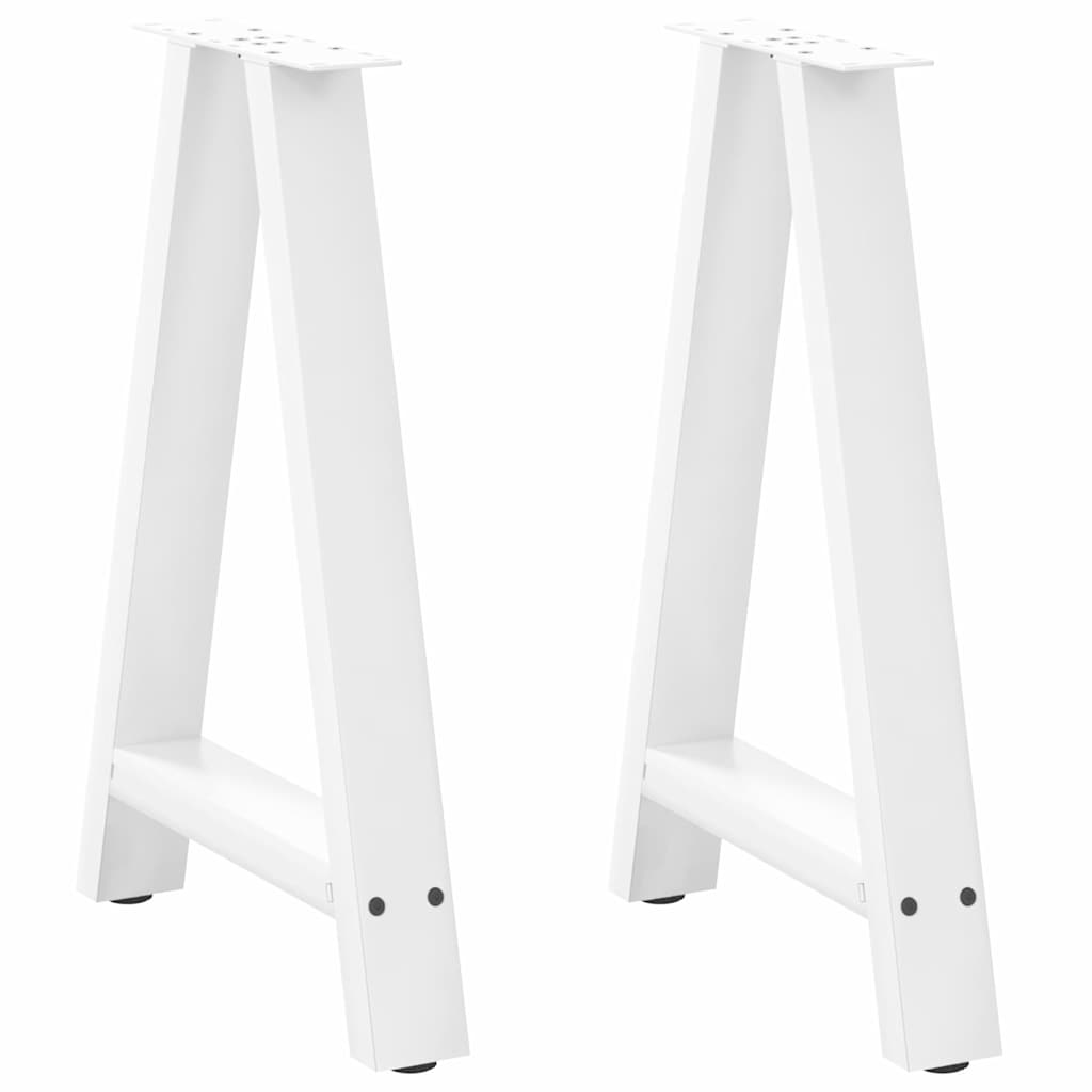 Nohy K Jídelnímu Stolu Ve Tvaru A, 2 Ks, Bílé, 50 X (72-73) Cm, Ocel