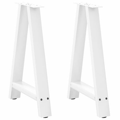 Nohy K Jídelnímu Stolu Ve Tvaru A, 2 Ks, Bílé, 50 X (72-73) Cm, Ocel
