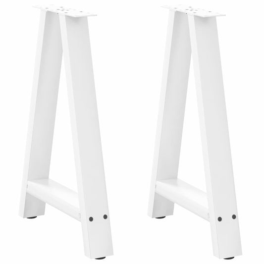 Nohy K Jídelnímu Stolu Ve Tvaru A, 2 Ks, Bílé, 50 X (72-73) Cm, Ocel