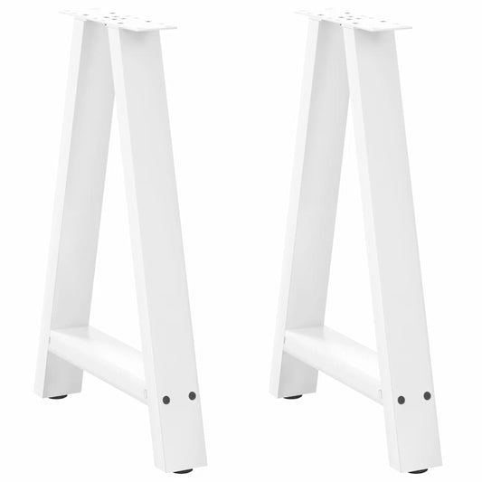 Nohy K Jídelnímu Stolu Ve Tvaru A, 2 Ks, Bílé, 60 X (72-73) Cm, Ocel