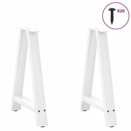 Nohy K Jídelnímu Stolu Ve Tvaru A, 2 Ks, Bílé, 60 X (72-73) Cm, Ocel