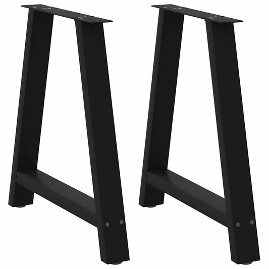 Nohy K Jídelnímu Stolu Ve Tvaru A, 2 Ks, Černé, 70 X (72-73) Cm, Ocel