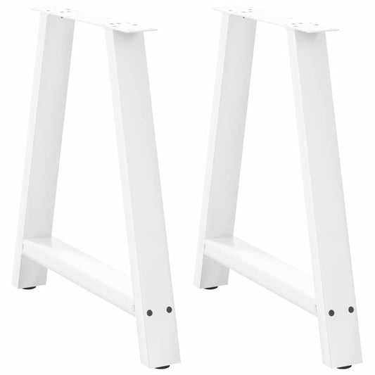 Nohy K Jídelnímu Stolu Ve Tvaru A, 2 Ks, Bílé, 70 X (72-73) Cm, Ocel