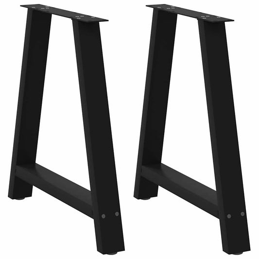 Nohy K Jídelnímu Stolu Ve Tvaru A, 2 Ks, Černé, 80 X (72-73) Cm, Ocel
