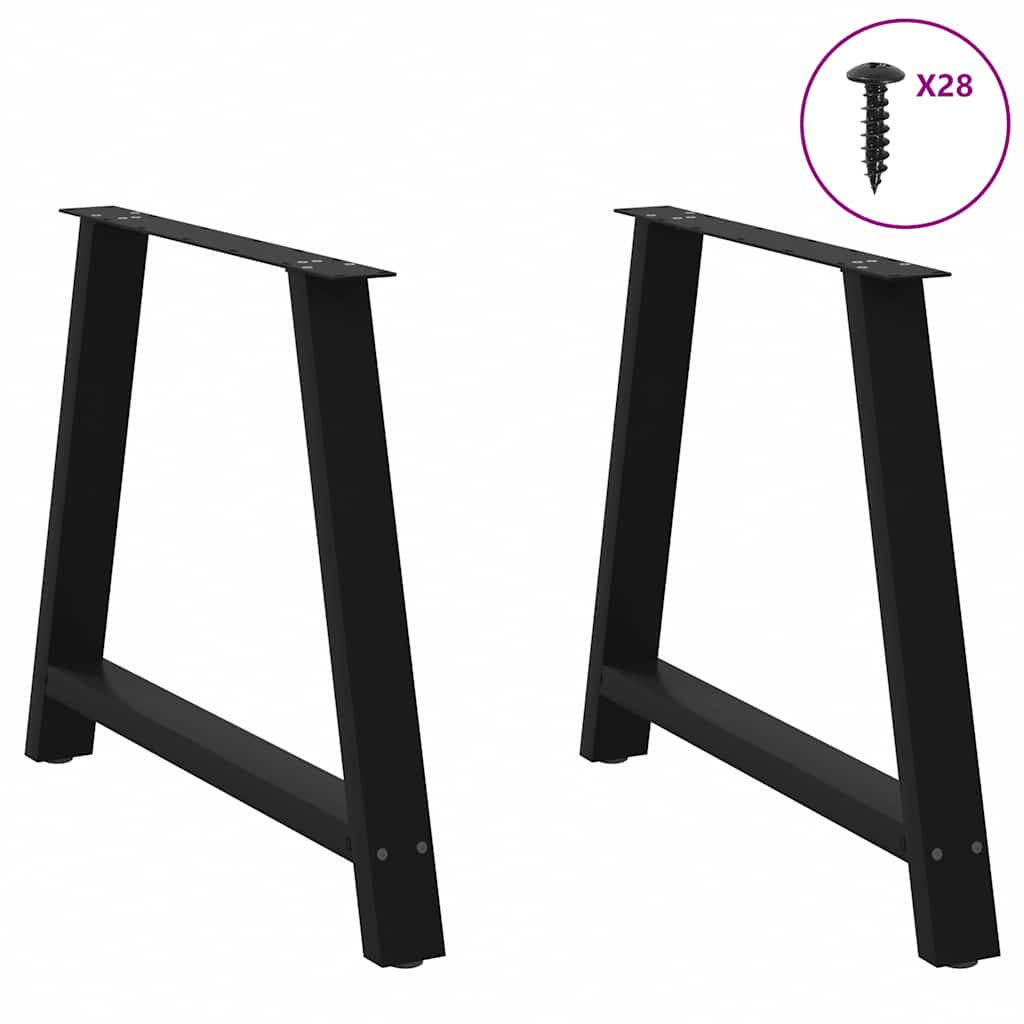 Nohy K Jídelnímu Stolu Ve Tvaru A, 2 Ks, Černé, 90 X (72-73) Cm, Ocel