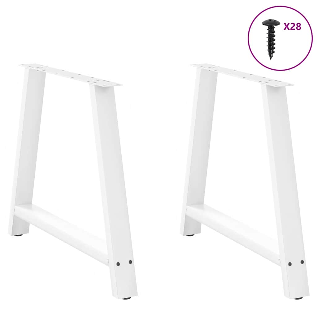 Nohy K Jídelnímu Stolu Ve Tvaru A, 2 Ks, Bílé, 100 X (72-73) Cm, Ocel