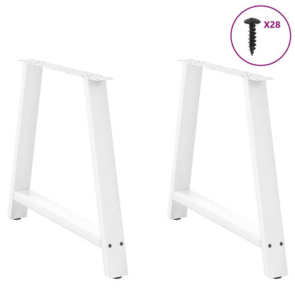 Nohy K Jídelnímu Stolu Ve Tvaru A, 2 Ks, Bílé, 100 X (72-73) Cm, Ocel