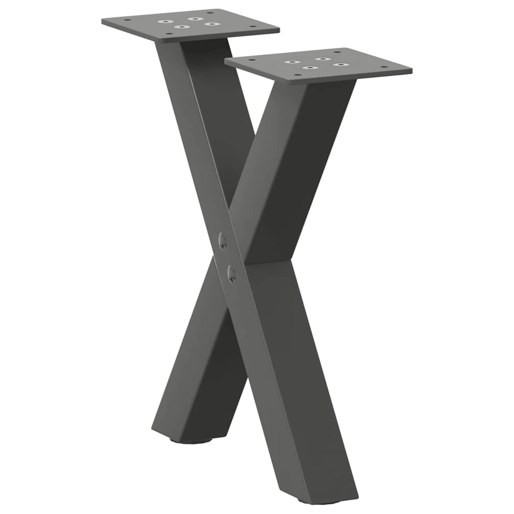 Nohy Jídelního Stolku Ve Tvaru X 2 Ks 50X(72-73) Cm Ocel Antracitová