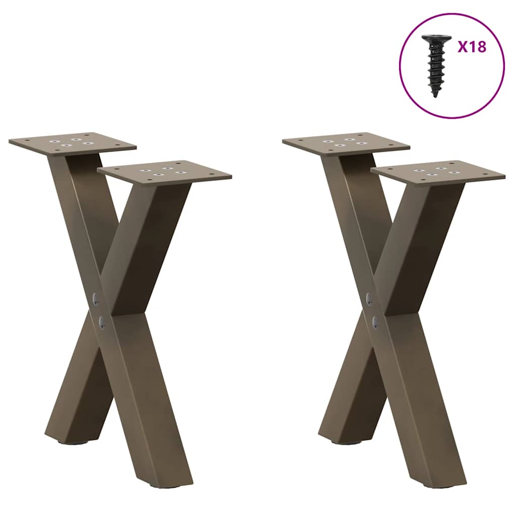 Nohy Konferenčního Stolku Ve Tvaru X, 2 Ks, Přírodní Ocel, 30 X (30-31) Cm, Ocel