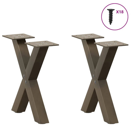 Nohy Konferenčního Stolku Ve Tvaru X, 2 Ks, Přírodní Ocel, 30 X (30-31) Cm, Ocel