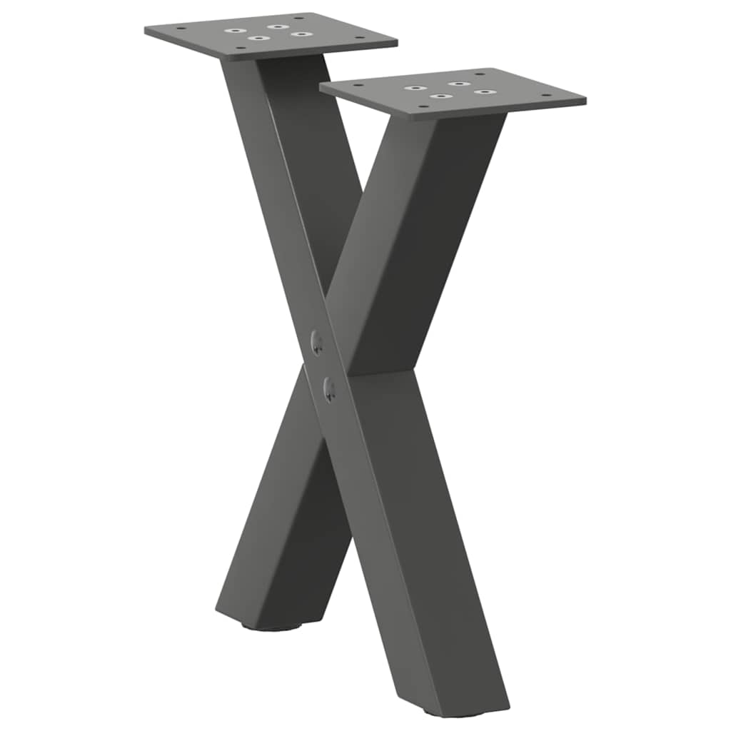 Nohy Jídelního Stolku Ve Tvaru X 2 Ks 50X(72-73) Cm Ocel Antracitová