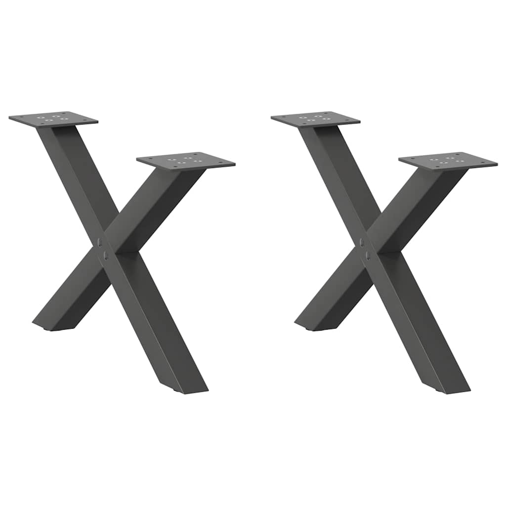 Nohy Jídelního Stolku Ve Tvaru X 2 Ks 50X(72-73) Cm Ocel Antracitová