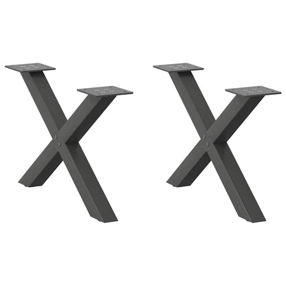 Nohy Jídelního Stolku Ve Tvaru X 2 Ks 50X(72-73) Cm Ocel Antracitová