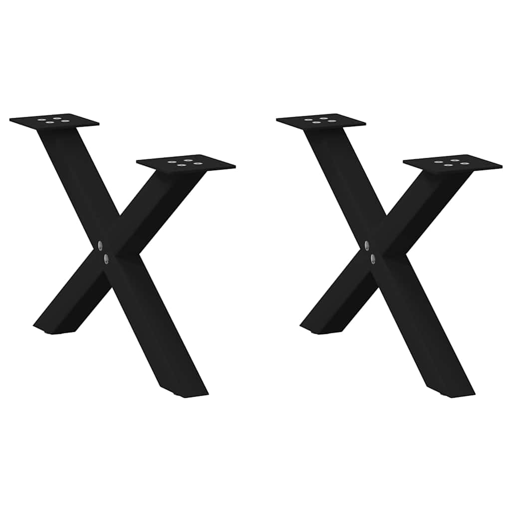Nohy Konferenčního Stolku Ve Tvaru X 2 Ks Černé 40X(30-31) Cm Černá