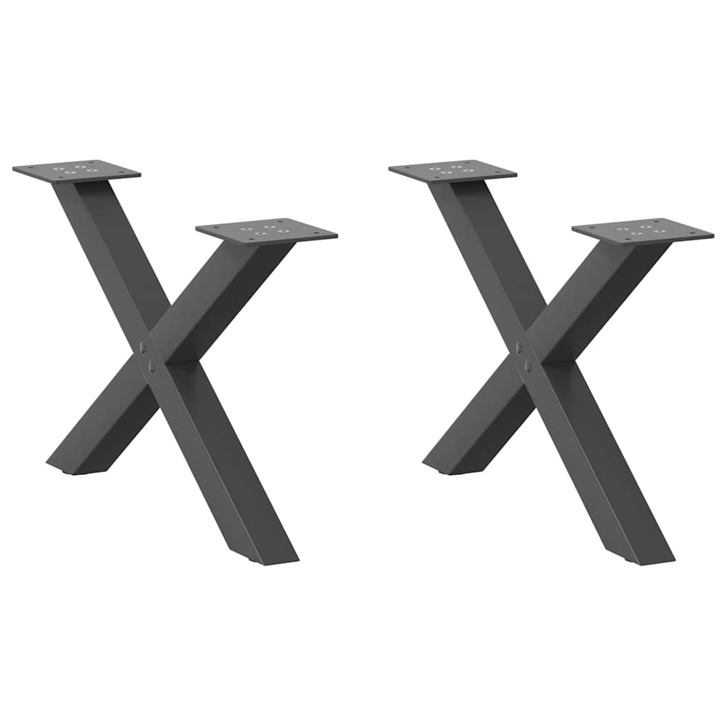 Nohy Jídelního Stolku Ve Tvaru X 2 Ks 50X(72-73) Cm Ocel Antracitová
