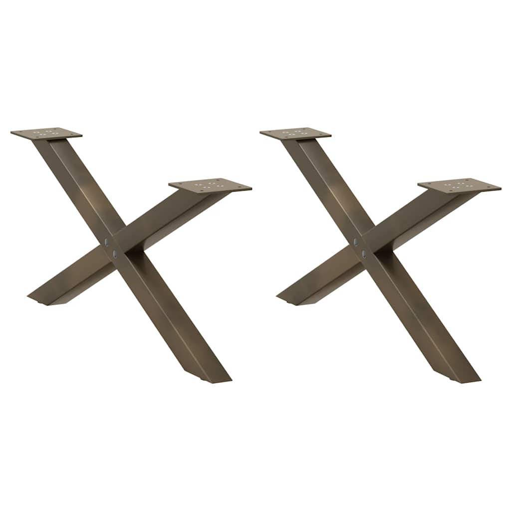Nohy Konferenčního Stolku Ve Tvaru X, 2 Ks, Ocel, 37 X (30-31) Cm, Ocel Přírodní